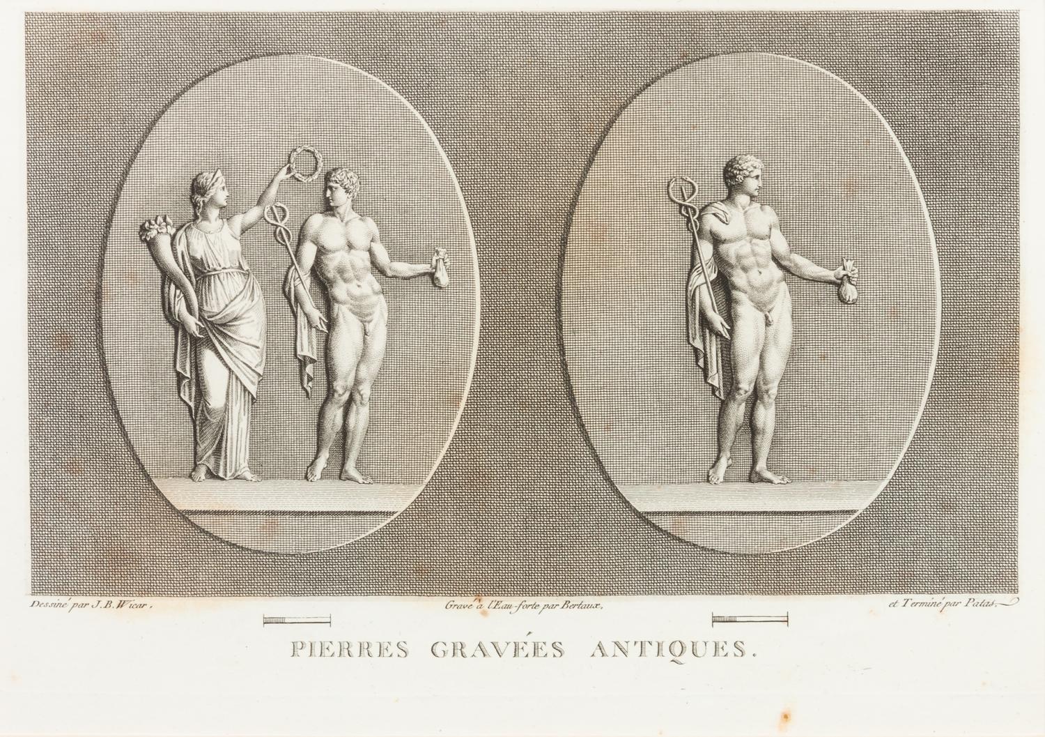 A Collection of Six French Prints of Classical Statues Largest: 9 x 11 inches. — AFTER J.B. WICAR