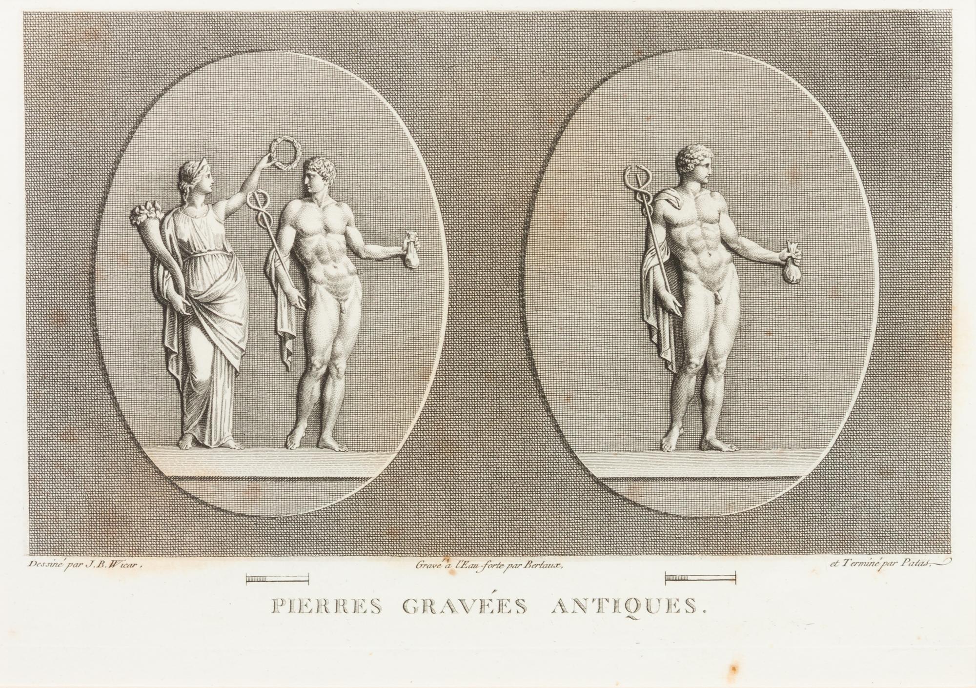 A Collection of Six French Prints of Classical Statues Largest: 9 x 11 inches. — AFTER J.B. WICAR