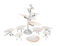 A Chinese Export Silver and Mother-of-Pearl Table Garniture