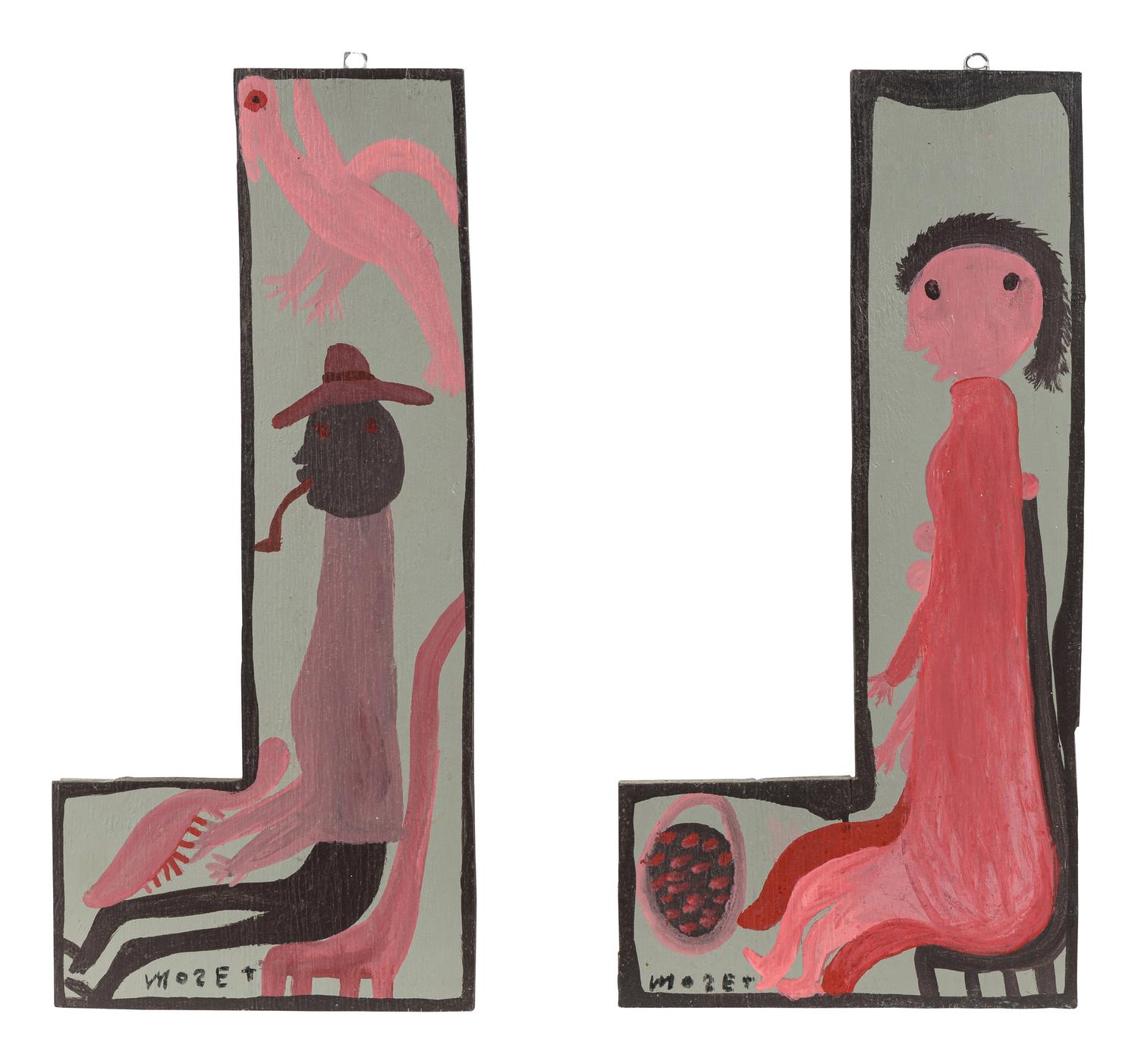 Untitled (Seated Man) and Untitled (Seated Woman) (two works)