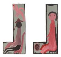 Untitled (Seated Man) and Untitled (Seated Woman) (two works)