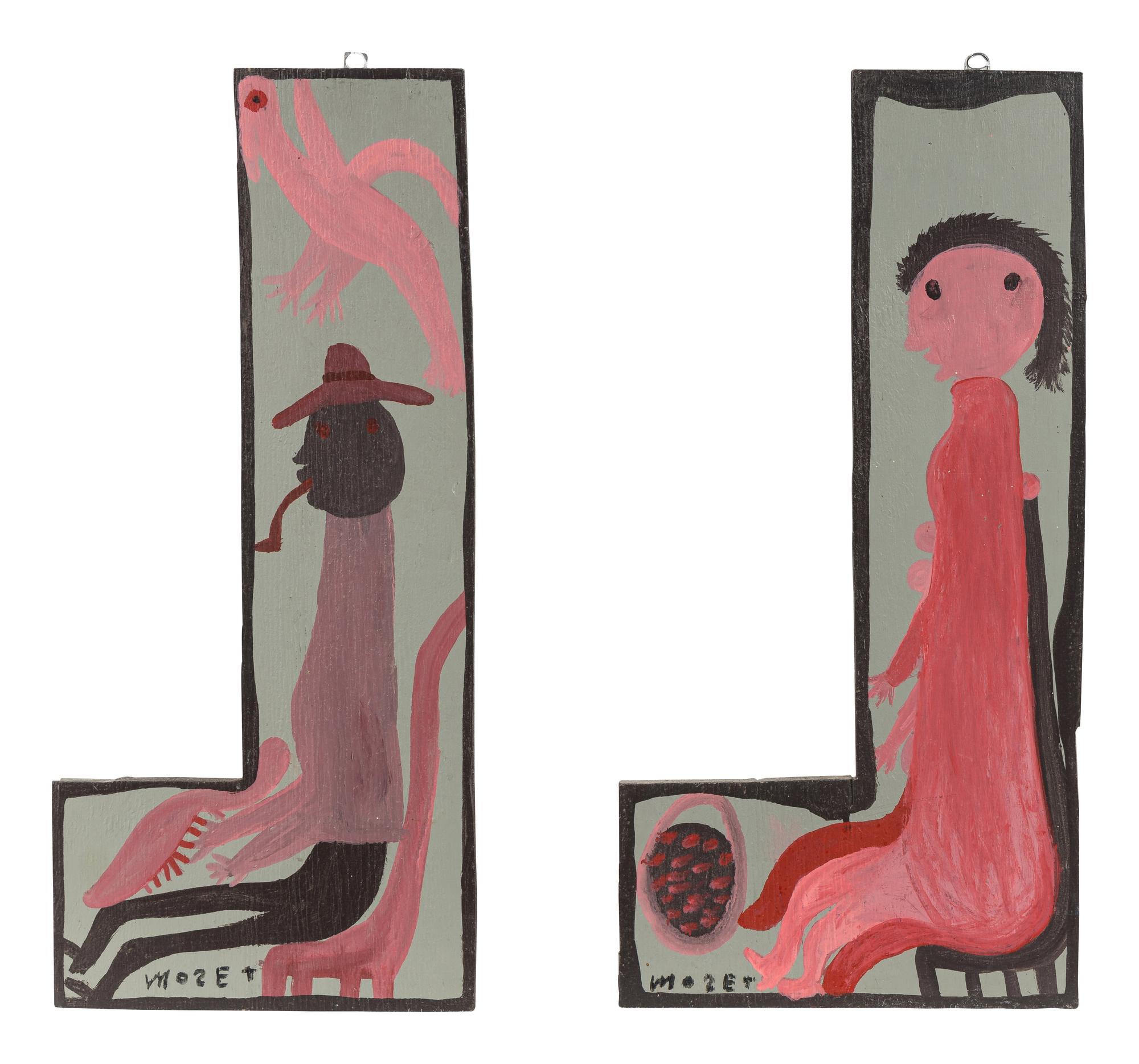 Untitled (Seated Man) and Untitled (Seated Woman) (two works)