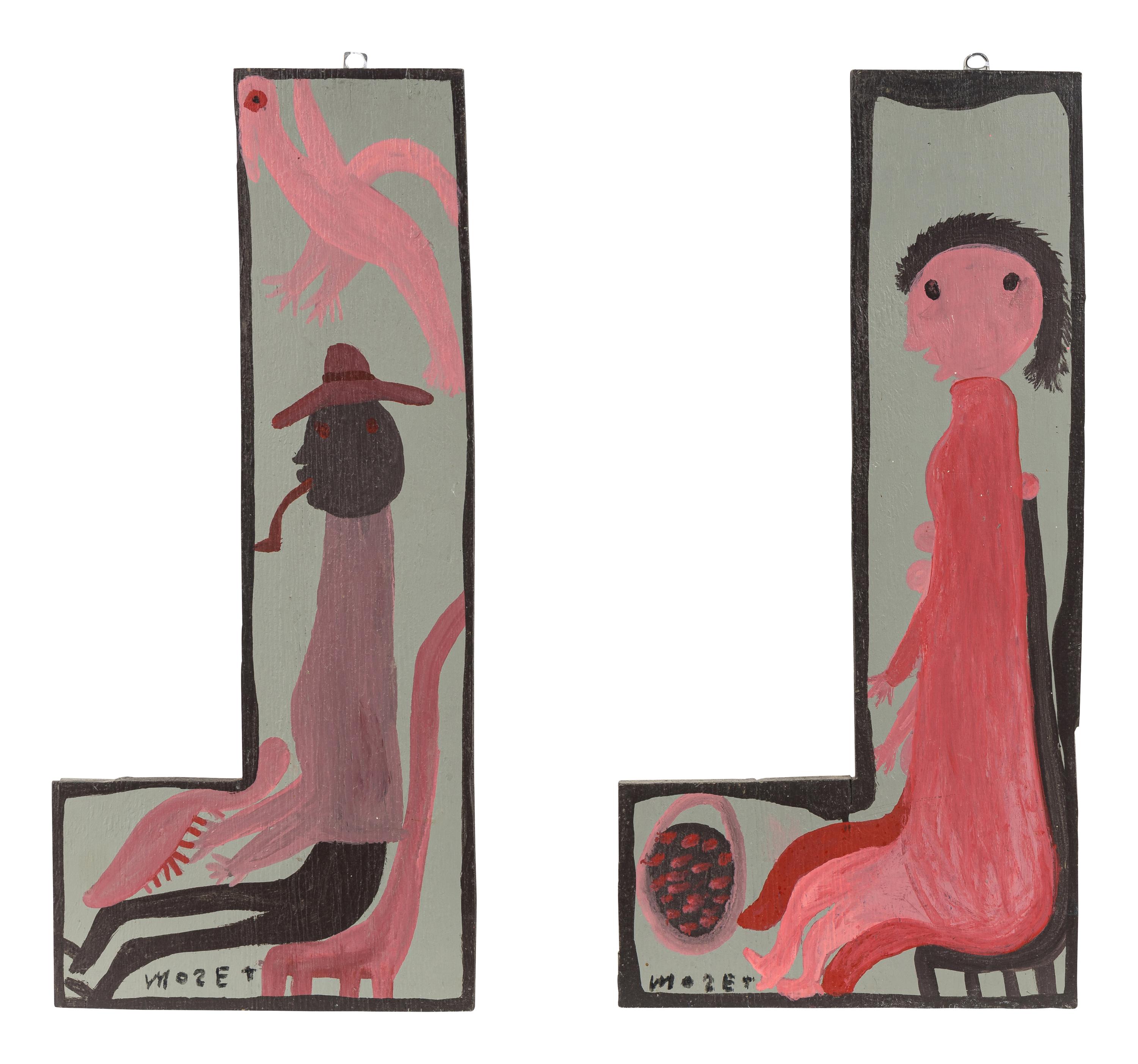 Untitled (Seated Man) and Untitled (Seated Woman) (two works)