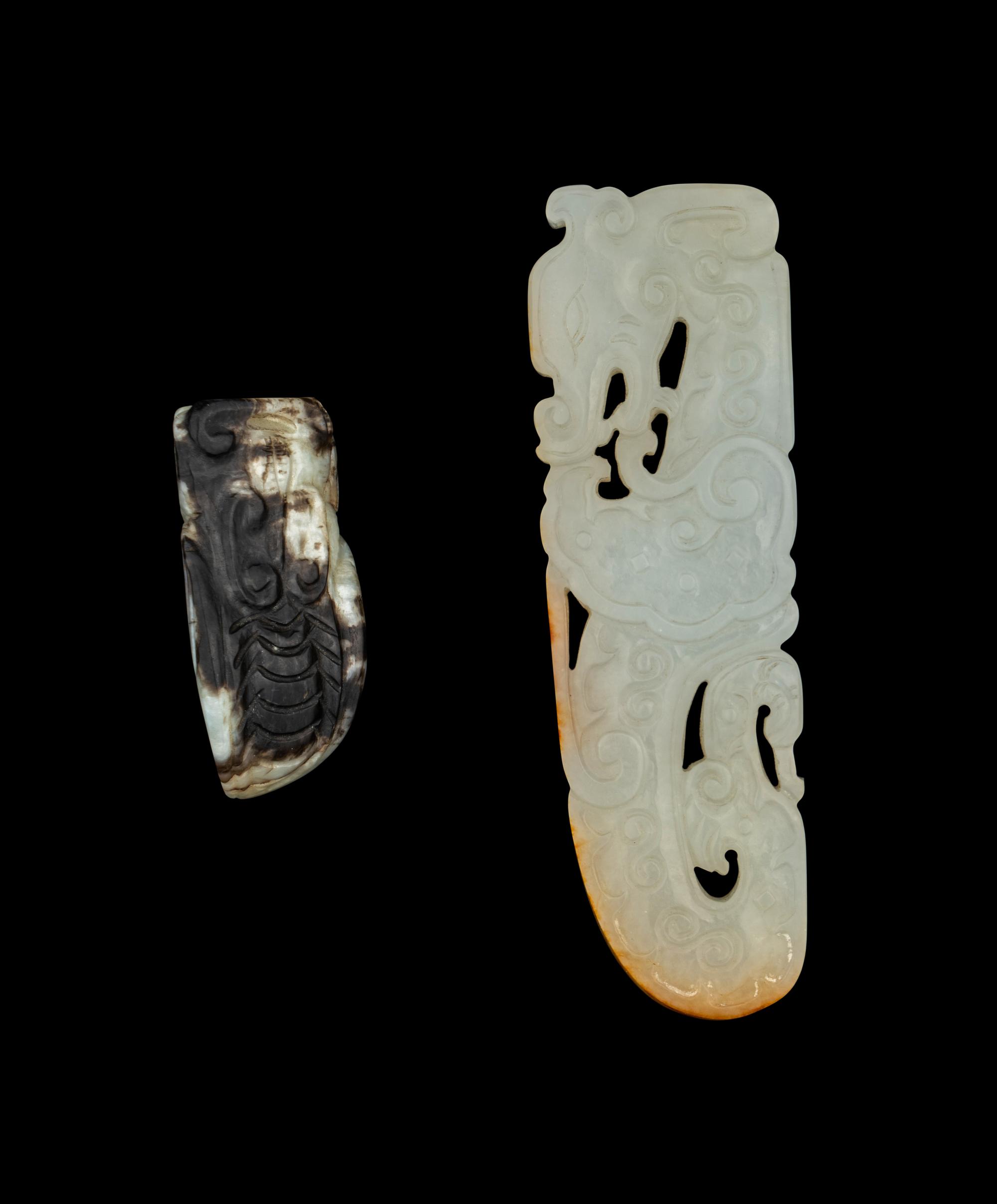 Two Chinese Carved Jade Animal Pendants