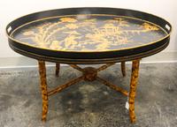 An Artist-Decorated Tole Tray Width of tray 37 inches.