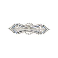 ART DECO, DIAMOND, SAPPHIRE, AND PLATINUM BROOCH