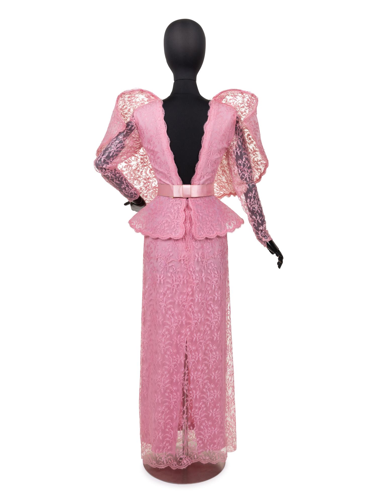 Pierre Cardin Haute Couture Wired Collar Lace Dress, 1987