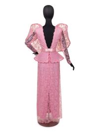 Pierre Cardin Haute Couture Wired Collar Lace Dress, 1987