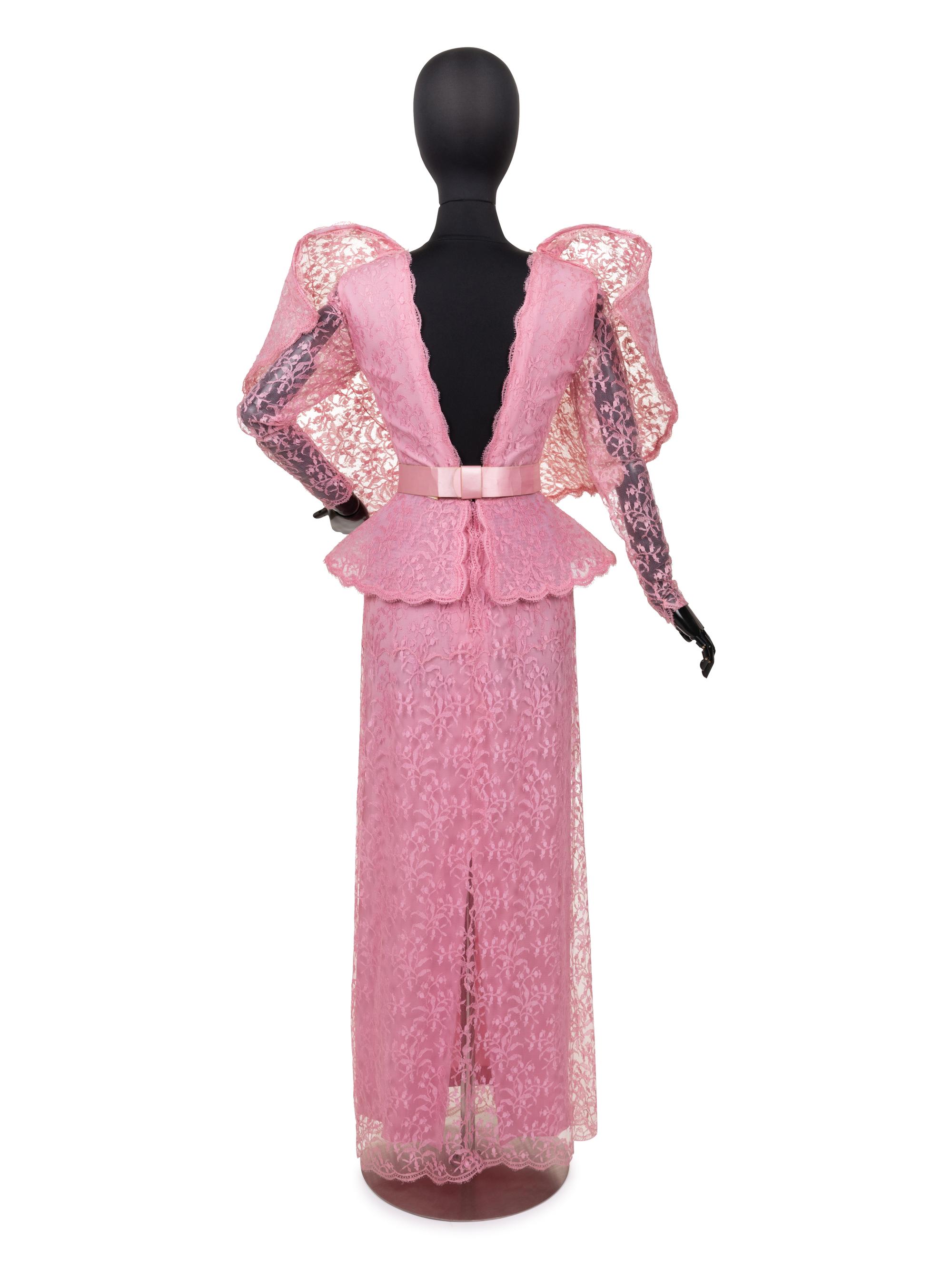 Pierre Cardin Haute Couture Wired Collar Lace Dress, 1987