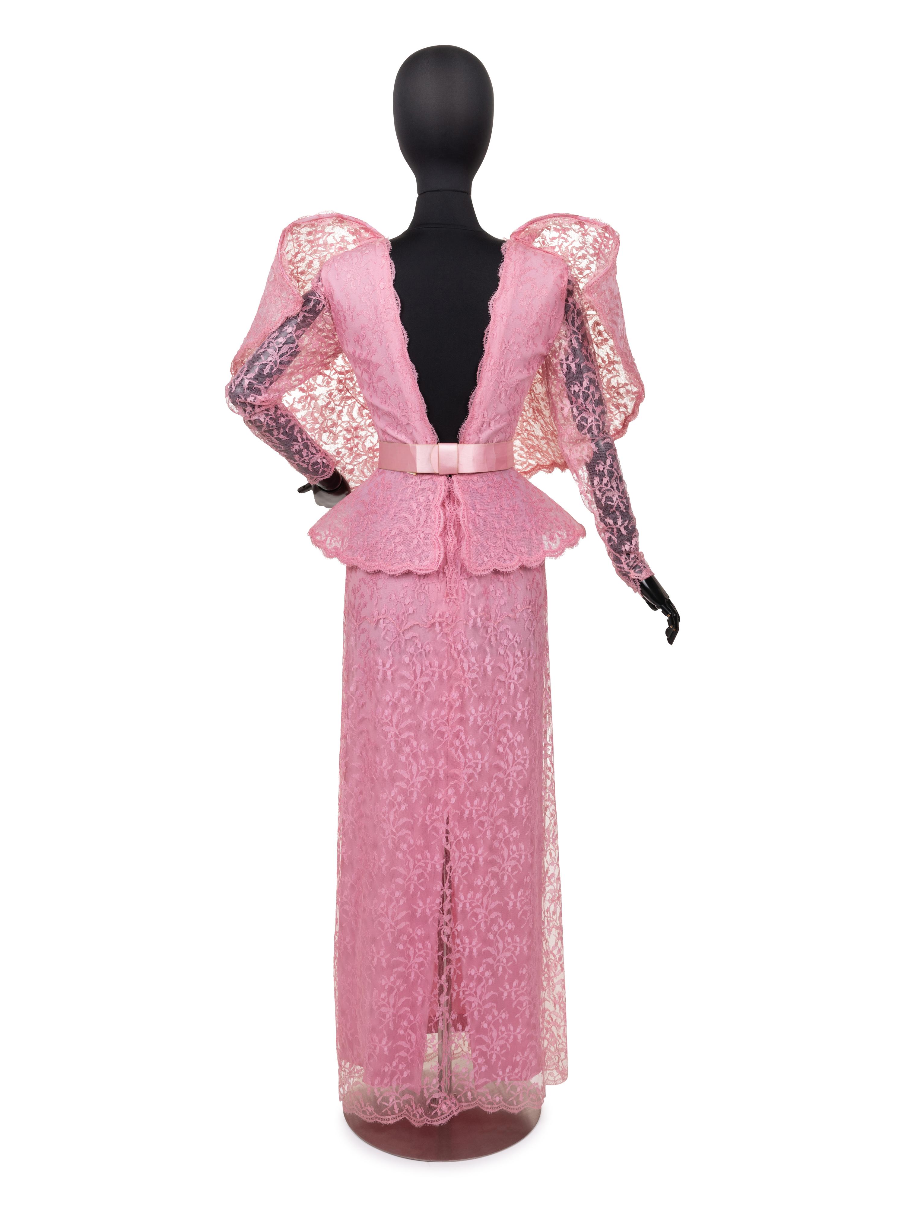 Pierre Cardin Haute Couture Wired Collar Lace Dress, 1987