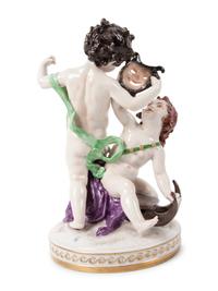A Group of Capodimonte Porcelain Figures
