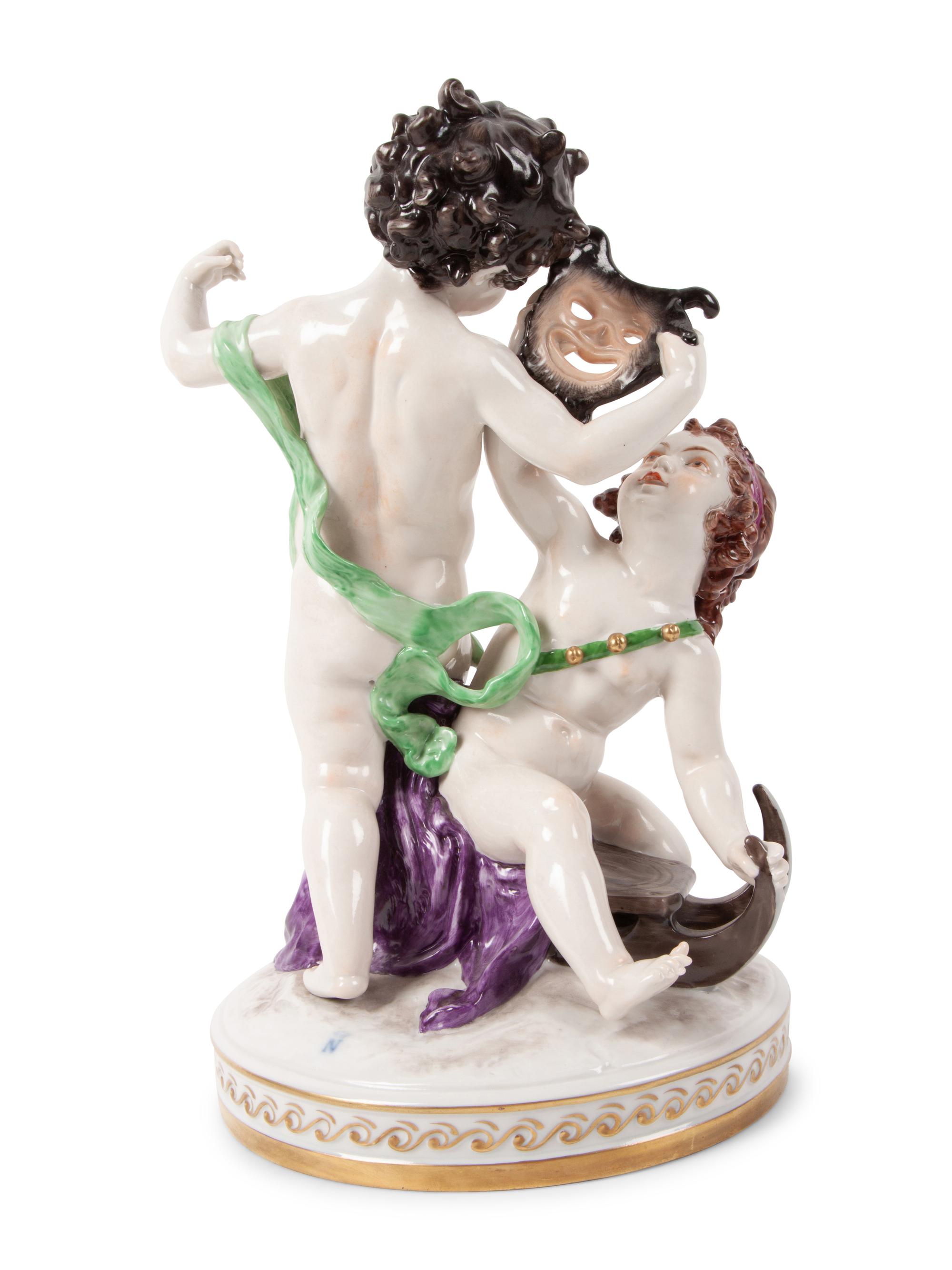 A Group of Capodimonte Porcelain Figures