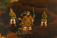 A Continental Chinoiserie Painted Four-Panel Floor Screen