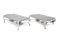 Two Silver Plate Table-Warming Stoves