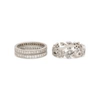 COLLECTION OF DIAMOND AND PLATINUM STACKING BAND RINGS