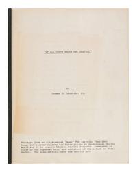 [WORLD WAR II]. LANPHIER, Jr. Col. Thomas G. (1915-1987). "At All Costs Reach and Destroy." Autographed typescript detailing experiences of the "ace" credited with shooting down the plane of Admiral Isoroku Yamamoto.