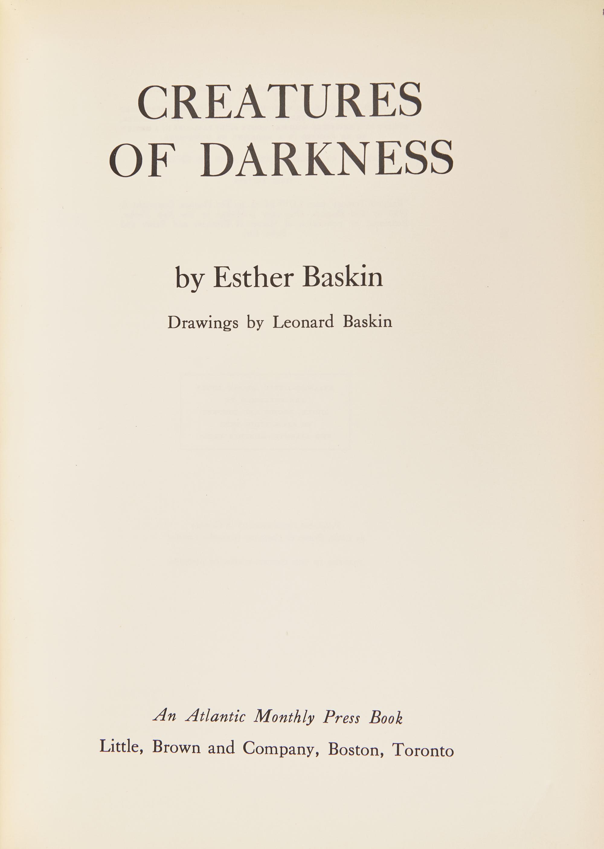 [Art] [Warhol, Andy] Baskin, Esther. Creatures of Darkness