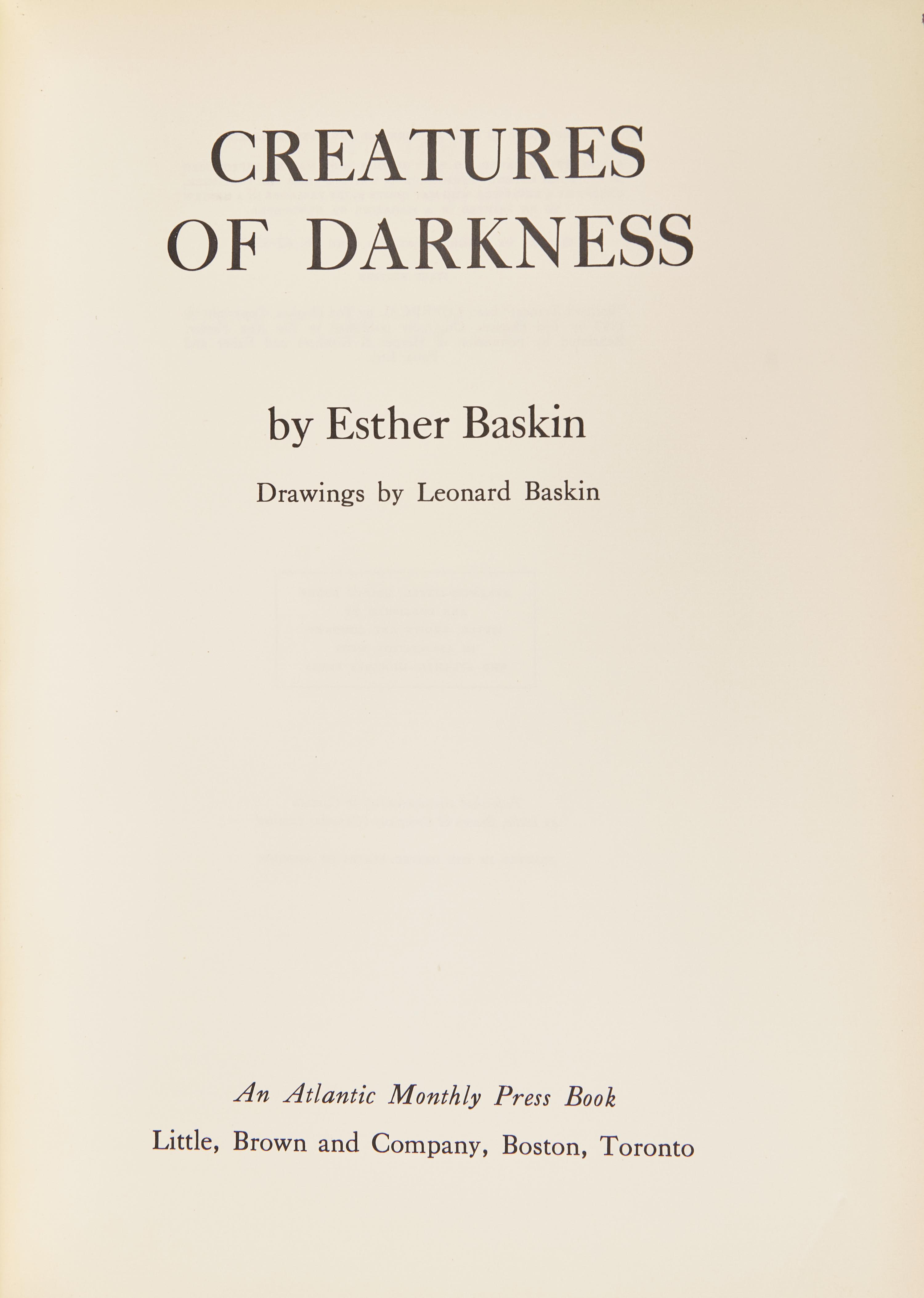 [Art] [Warhol, Andy] Baskin, Esther. Creatures of Darkness
