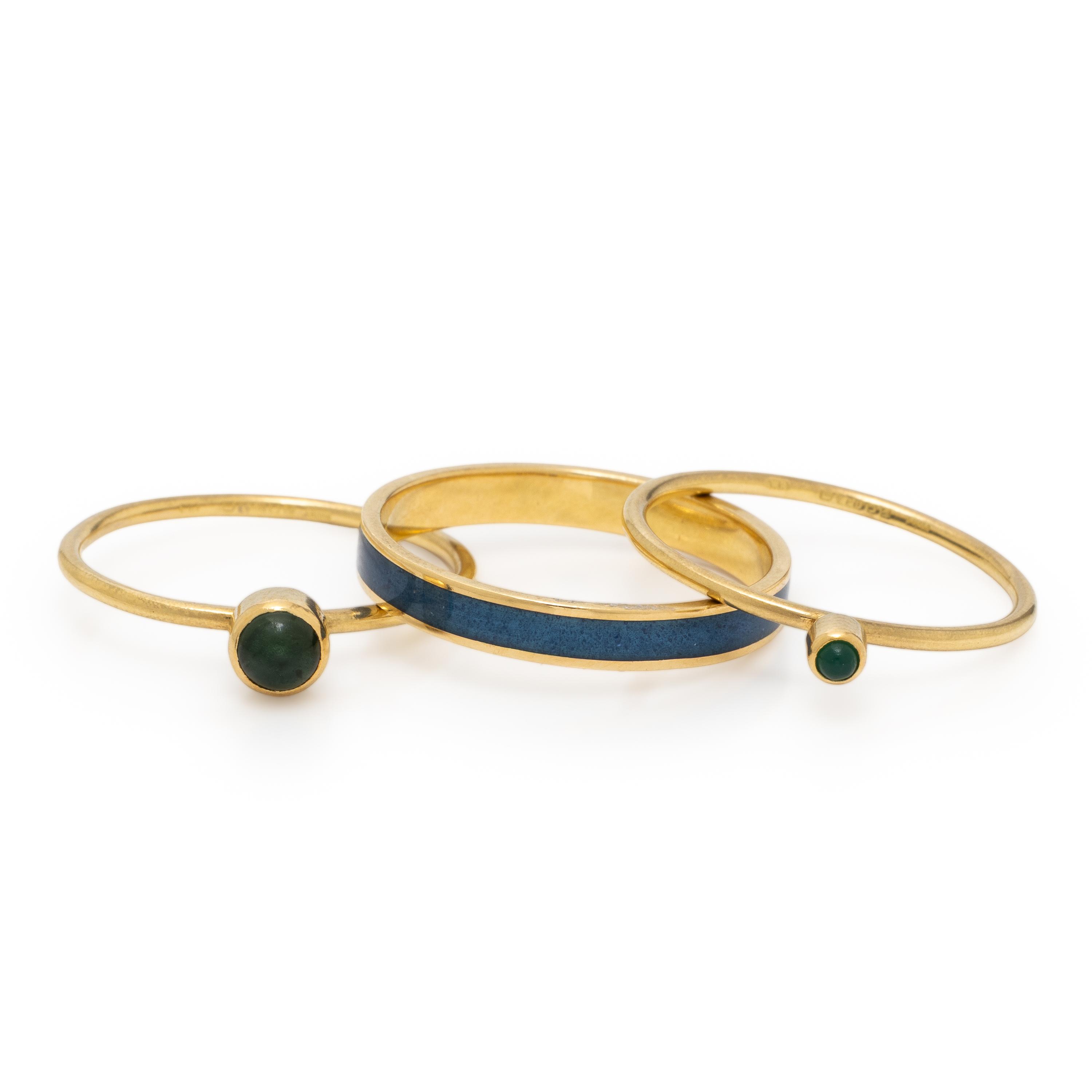 Wendy Ramshaw, Ring Set of Three Yellow Gold Stacking Rings