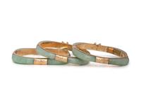COLLECTION OF JADE BANGLE BRACELETS