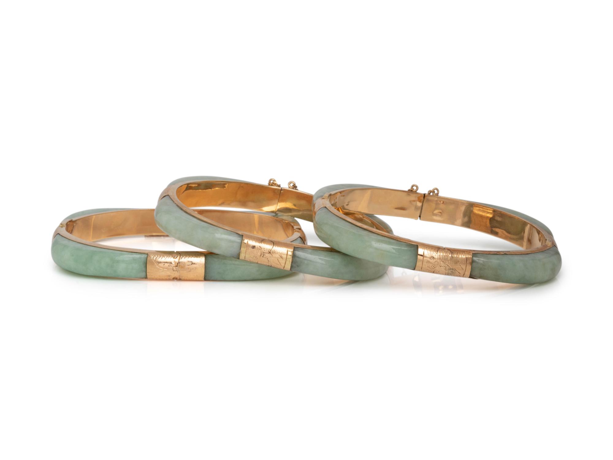 COLLECTION OF JADE BANGLE BRACELETS