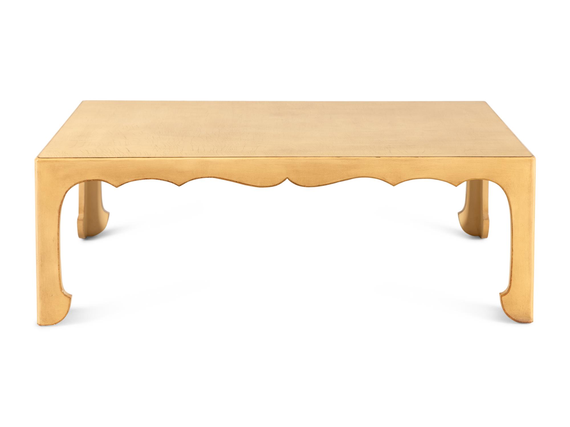 A Contemporary Gilt-Edged Cocktail Table