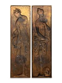 A Pair of French Bronze Relief Plaques