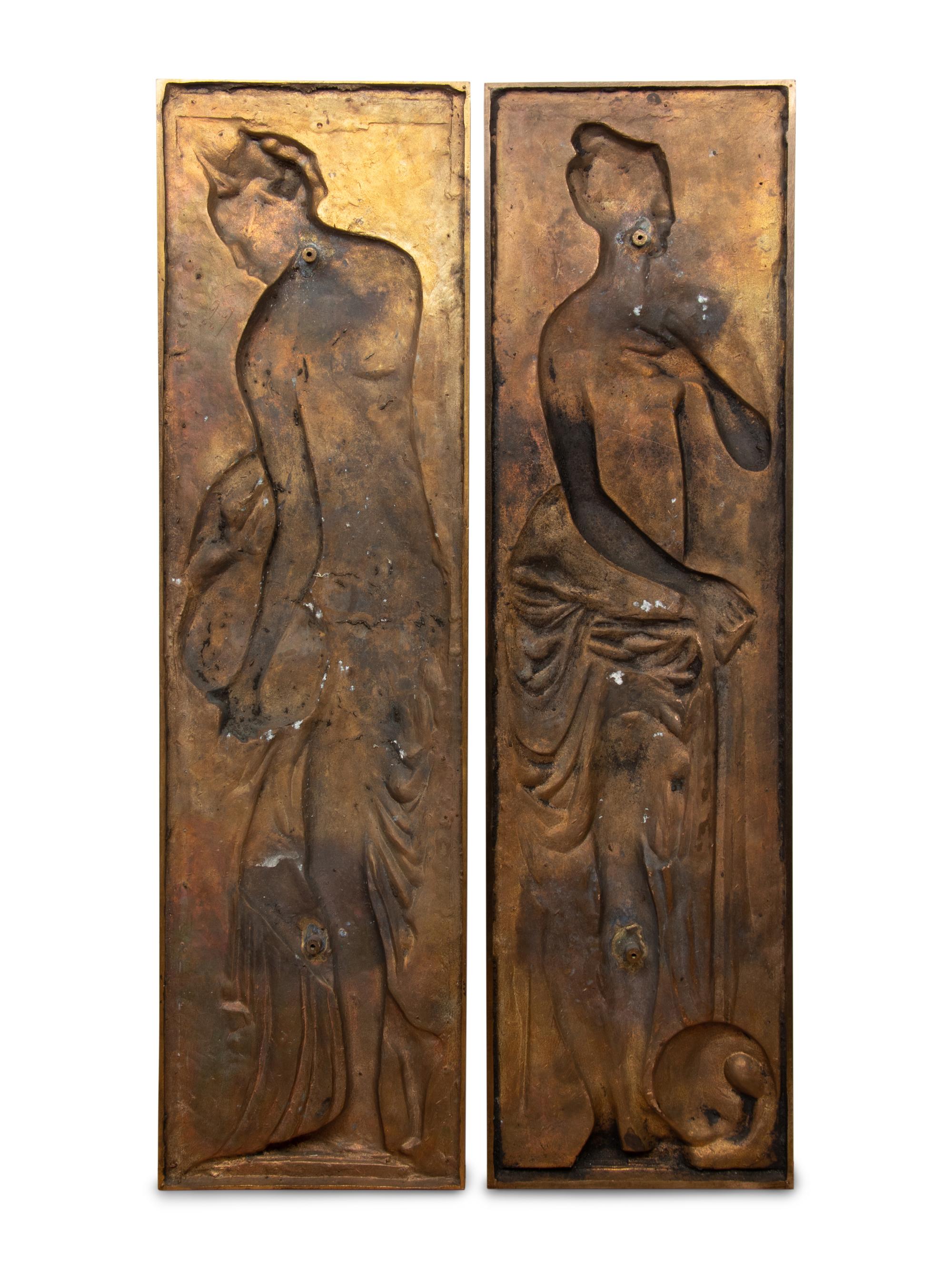 A Pair of French Bronze Relief Plaques