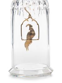A Steuben Cut Glass and 18 Karat Gold Bird Cage Sculpture