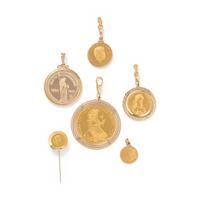 COLLECTION OF COIN JEWELRY