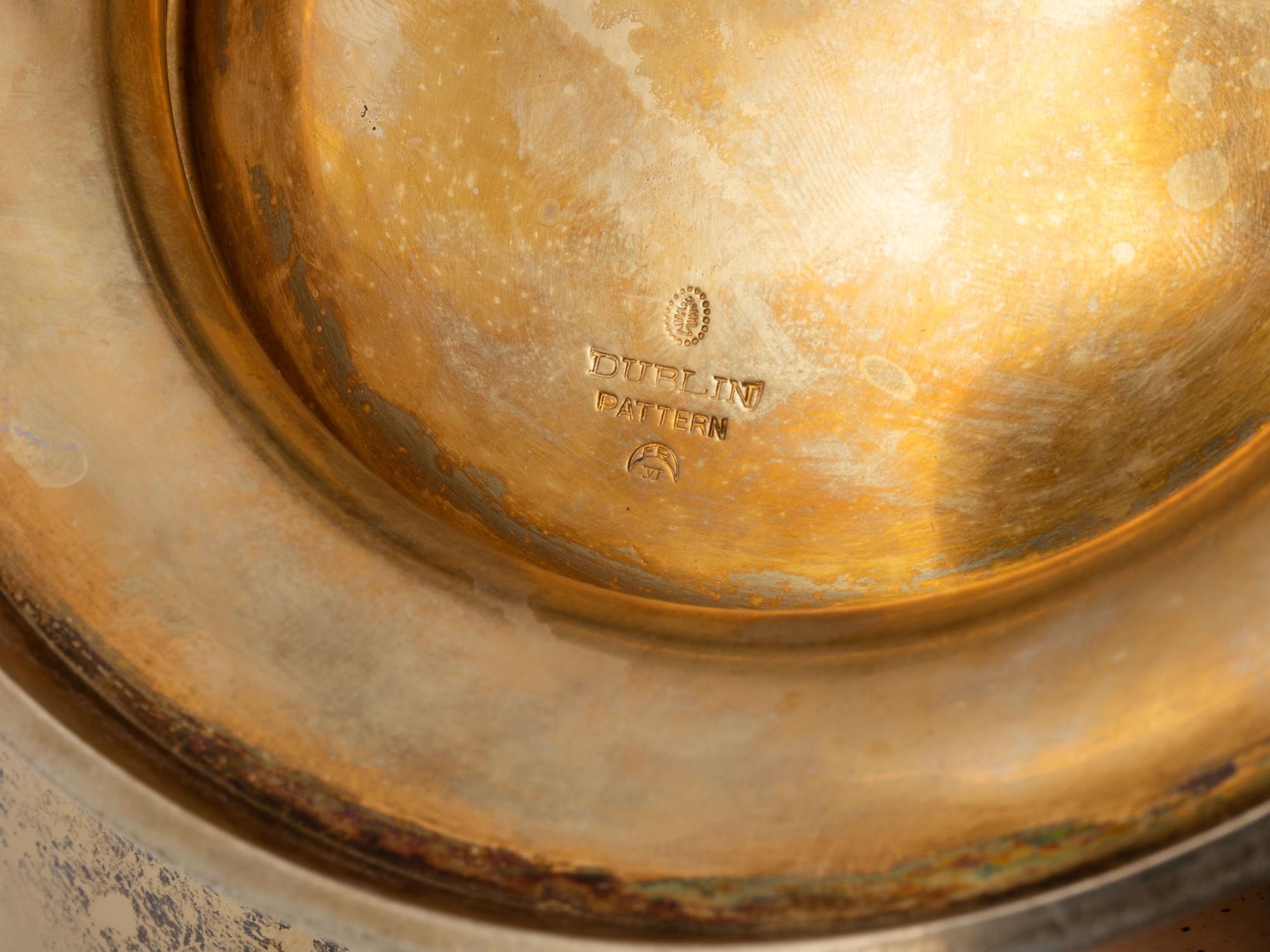 A Silver Gilt Dublin Pattern Footed Centerpiece Bowl