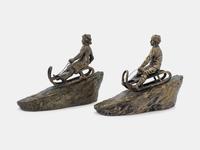 Two Figural Sculptures on Sleds Argentor, Vienna