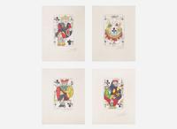 Salvador Dalí (Spanish, 1904-1989), Playing Cards (Ace, King, Queen and Jack of Clubs)