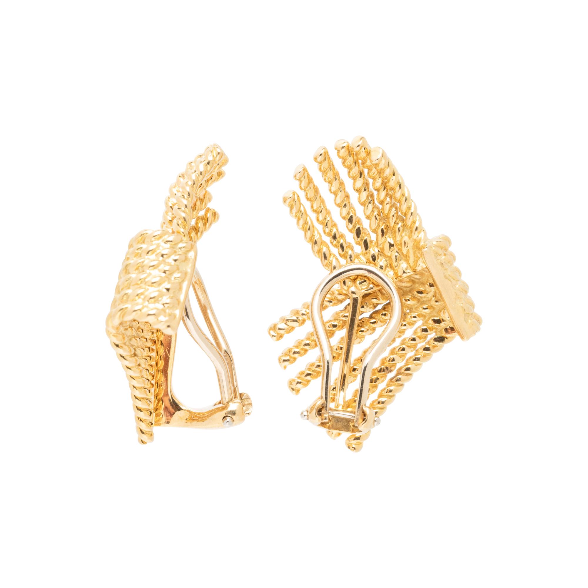 TIFFANY & CO., SCHLUMBERGER, YELLOW GOLD CLIP EARRINGS