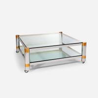 Karl Springer A "Round Leg" Coffee Table, circa 1980