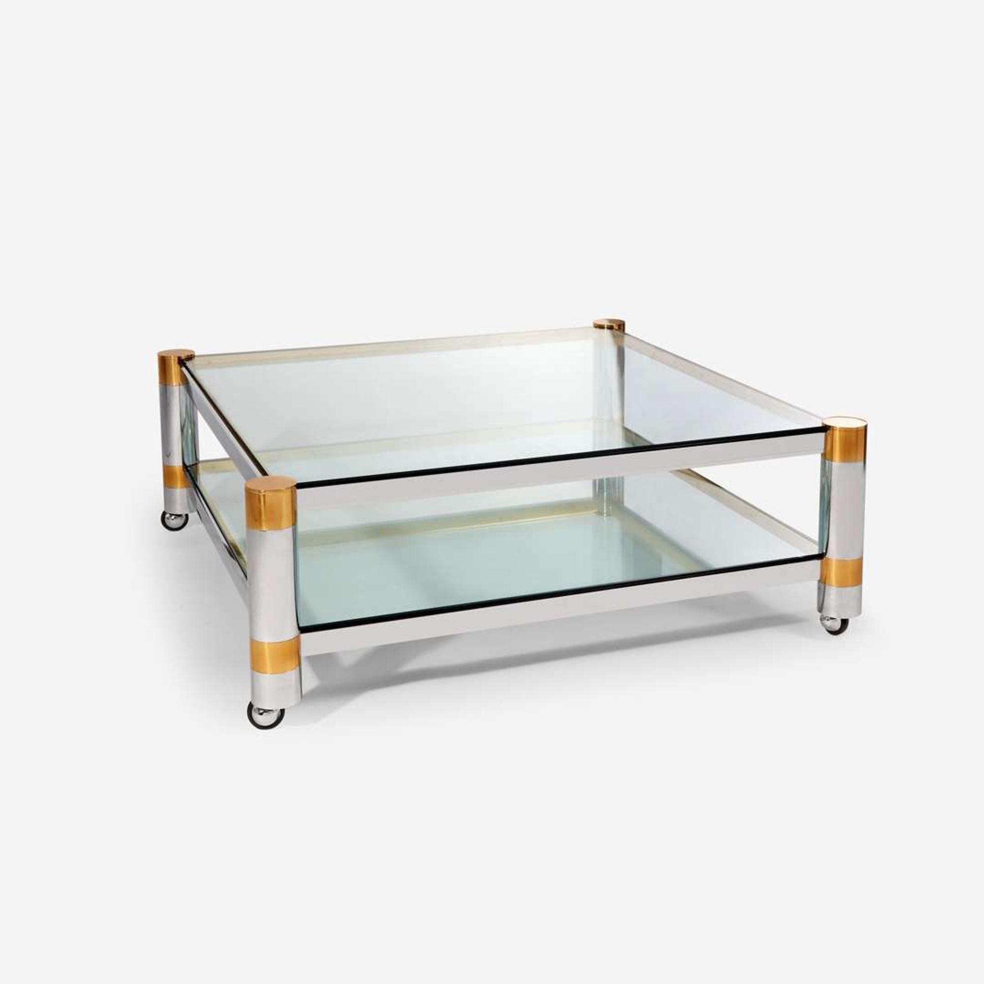 Karl Springer A "Round Leg" Coffee Table, circa 1980
