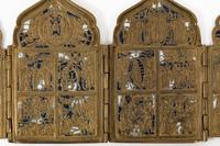 Five Byzantine Style Enameled Bronze Icons