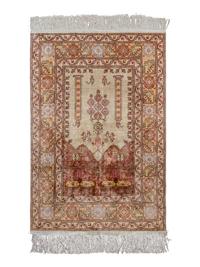 A Turkish Kayseri Silk Prayer Rug