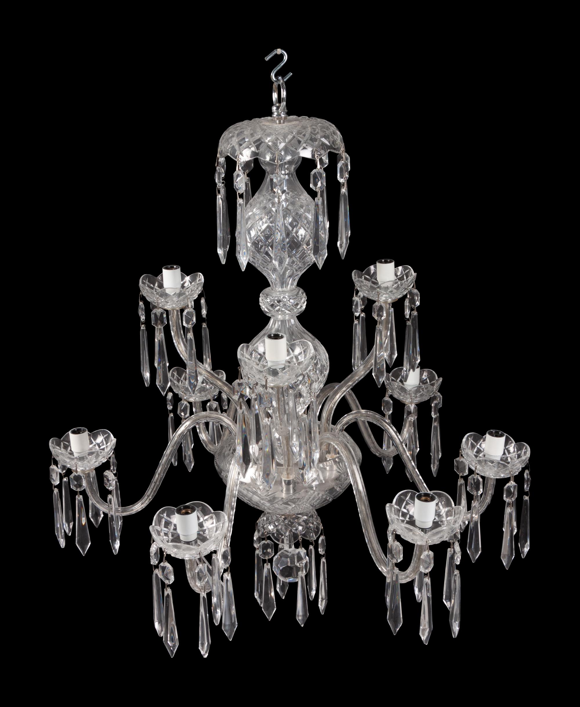 A Waterford Crystal Nine Arm Chandelier