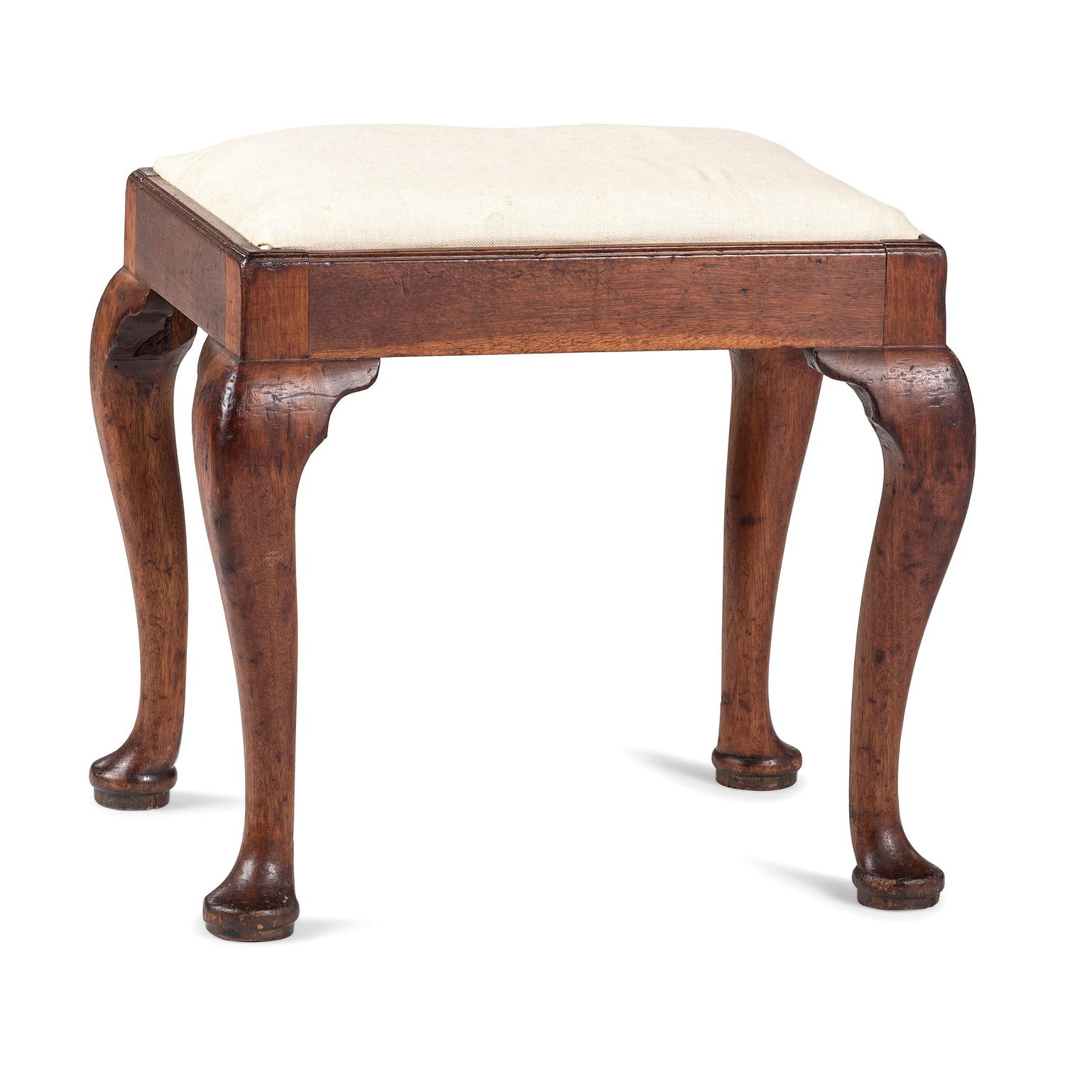 A Queen Anne Carved Walnut Foot Stool