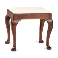 A Queen Anne Carved Walnut Foot Stool