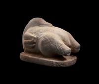 An Egyptian Limestone Model of a Trussed Duck