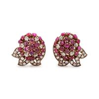 RUBY AND DIAMOND EARCLIPS