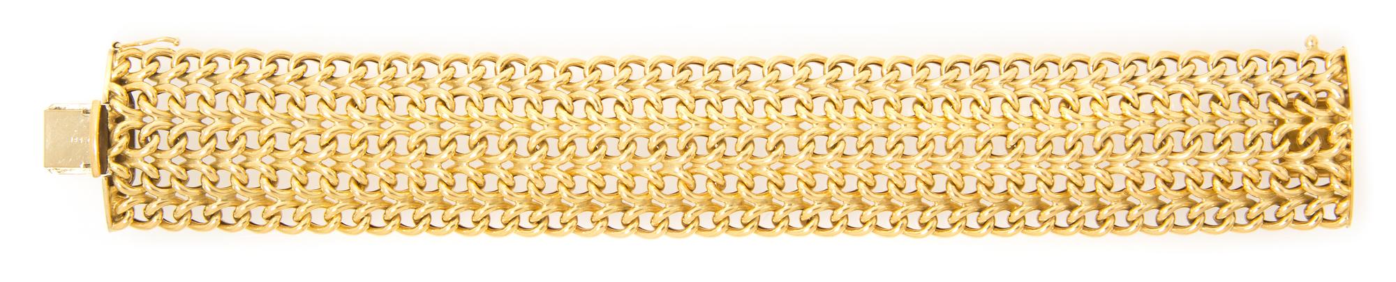 An 18 Karat Yellow Gold Woven Link Bracelet, 27.10 dwts.