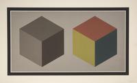 Sol LeWitt (American, 1928-2007) — Double Cubes in Grays and Colors Superimposed , 1989