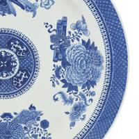 A Large Chinese Export Porcelain Blue Fitzhugh Charger