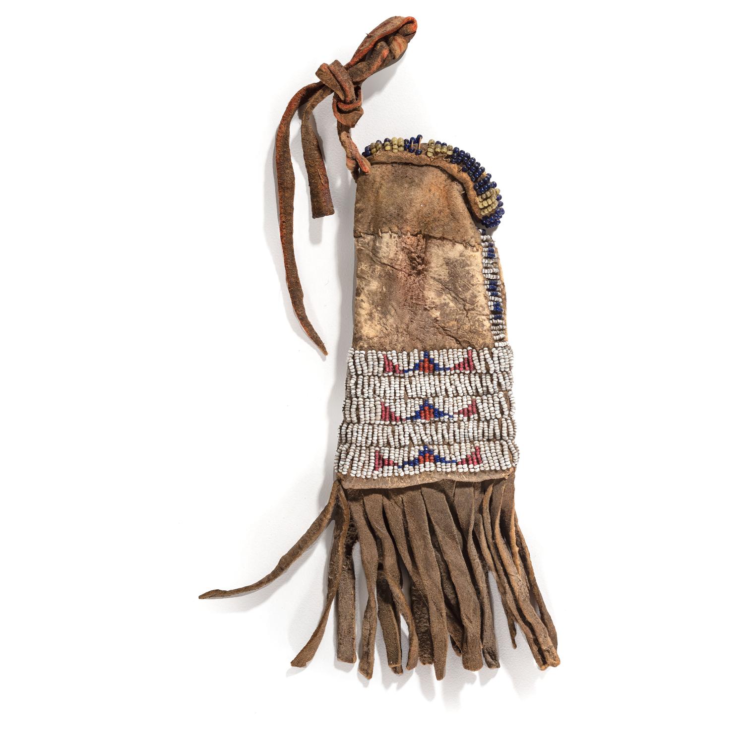 Central Plains Beaded Hide Paint Pouch