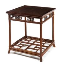 A Chinese Hardwood and Bamboo Square Table, Xiaozhuo Height 28 3/4 x width 26 x depth 26 inches. — 18TH/19TH CENTURY