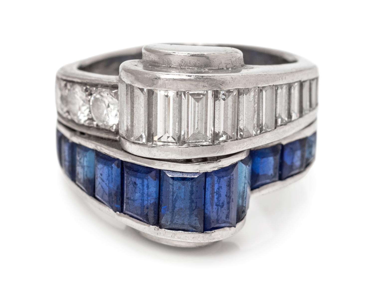 A Platinum, Sapphire and Diamond Ring,