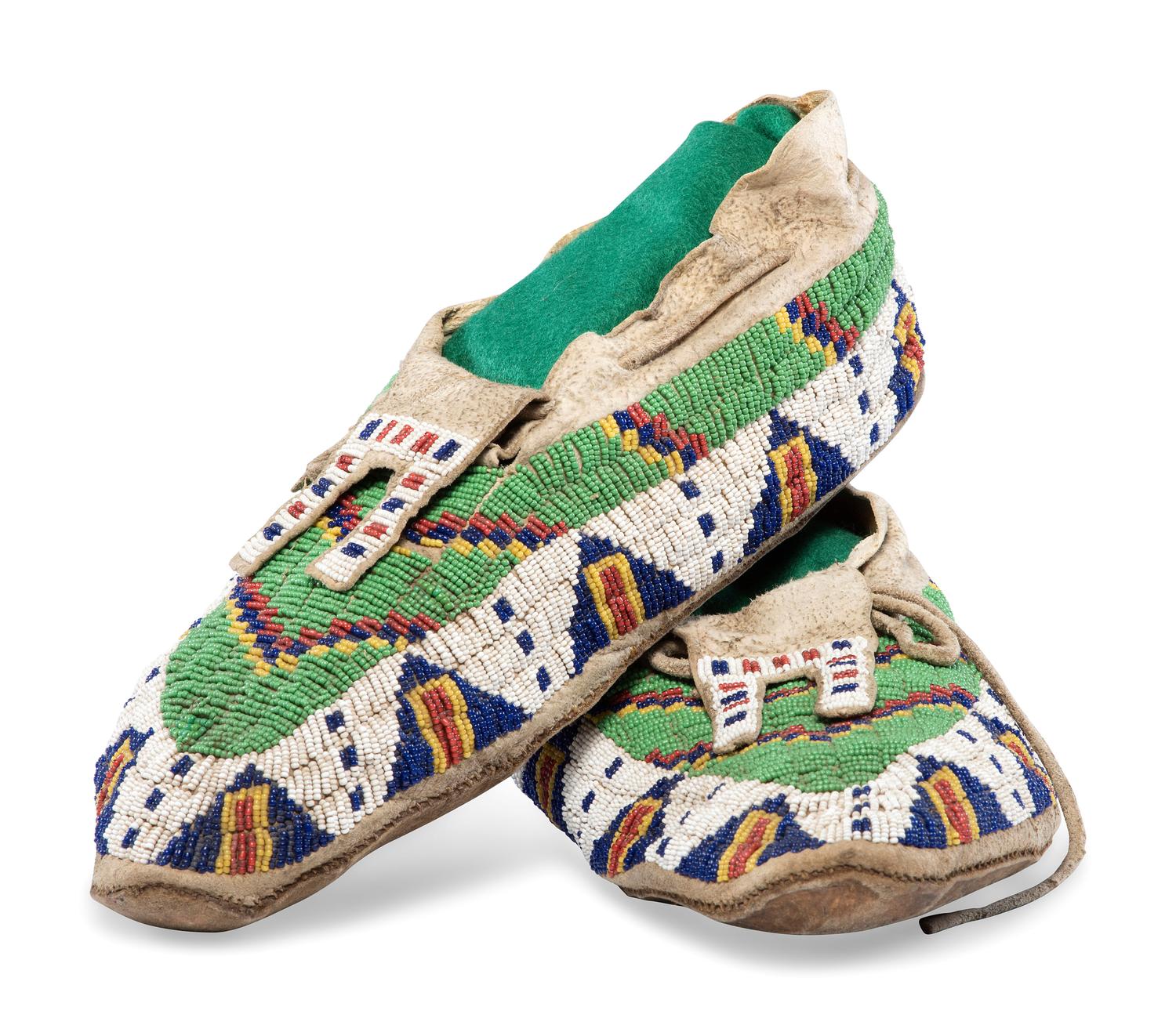 Sioux Beaded Hide Moccasins